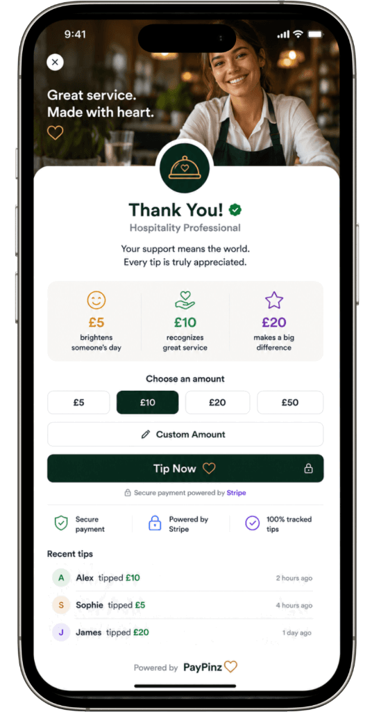 Hospitality Mobile Tipping Mockup